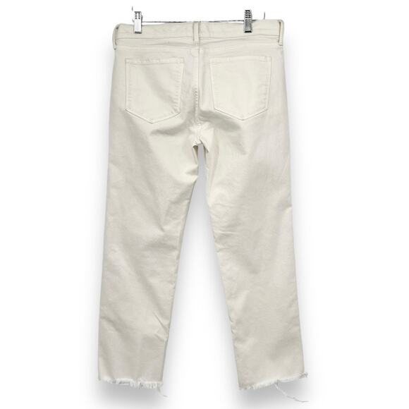 Banana Republic Cropped Girlfriend Jeans Raw Hem Women's 27 White Resortwear - Picture 4 of 10